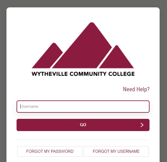 myWCC portal Login Screen